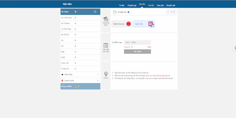Nạp tiền Kubet: Hướng dẫn nhanh chóng chỉ trong 1 phút 4 Nạp tiền thông qua ví điện tử